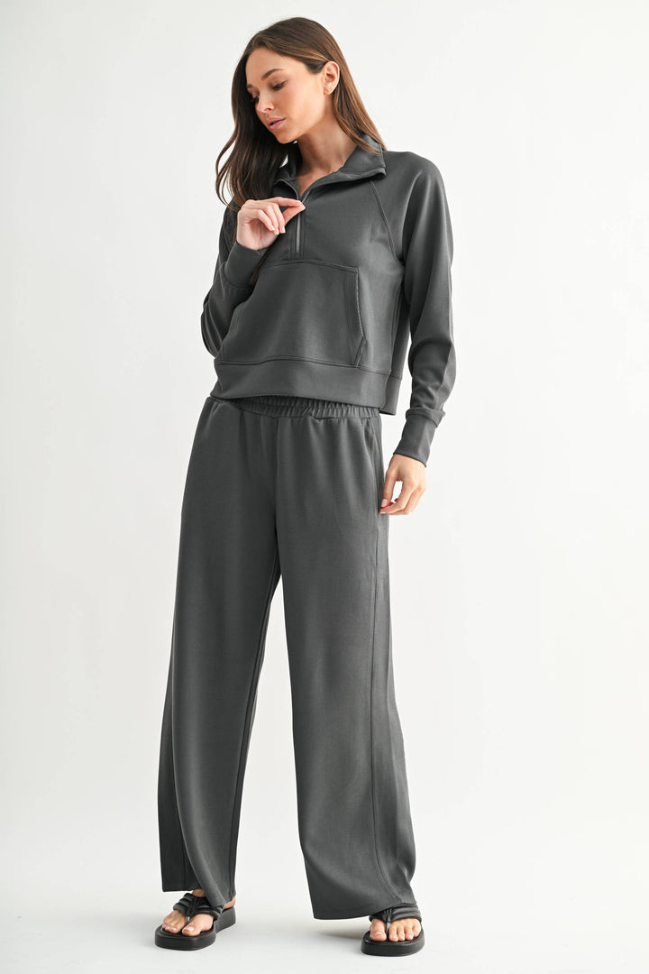 Luxe Sand Wash Rib 1/4 Zip Sweater