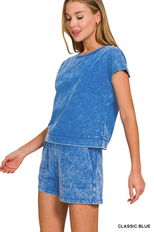 Cotton Washed Sleeveless Top & Short Set