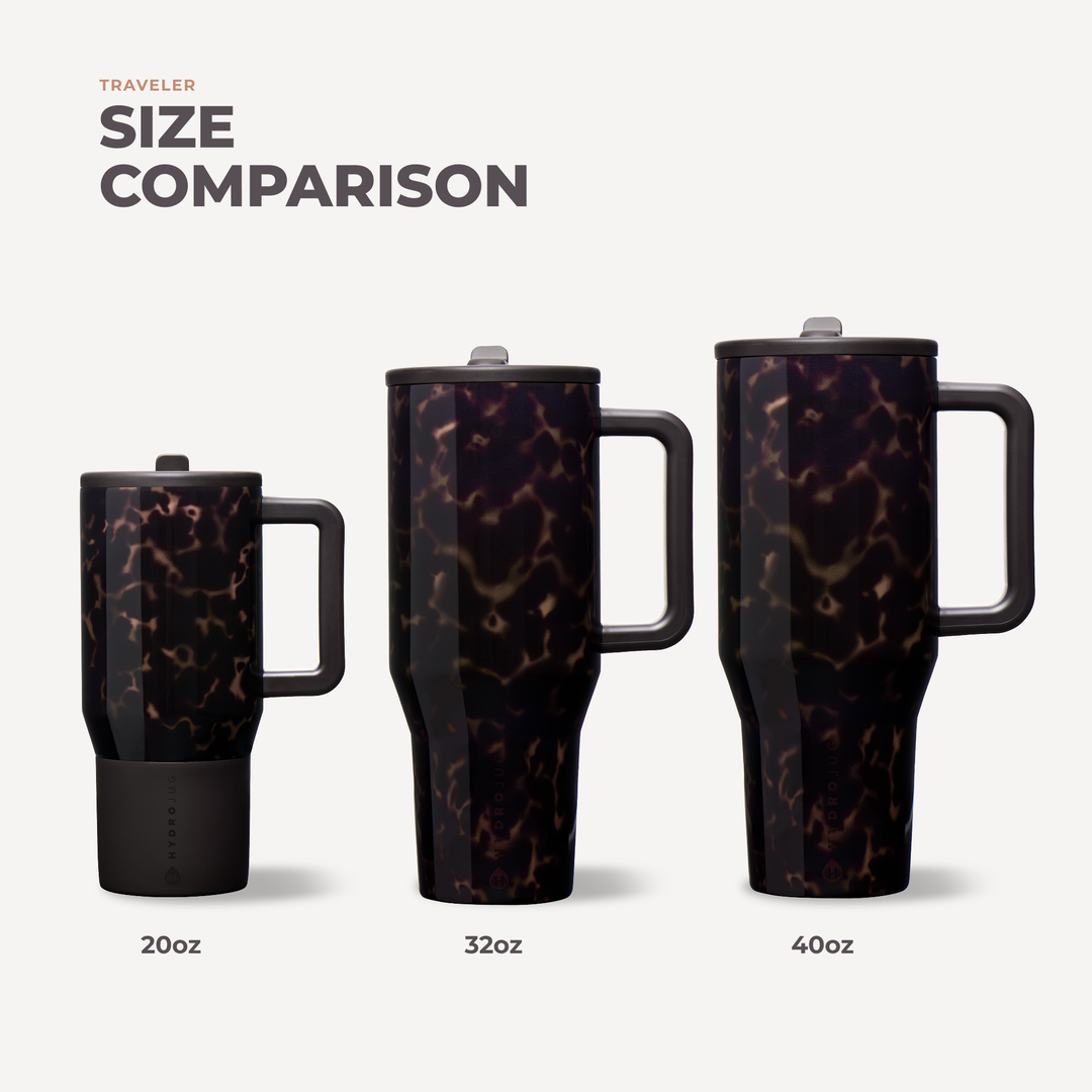 Mocha Tortoise HydroJug 32oz Traveler Tumbler