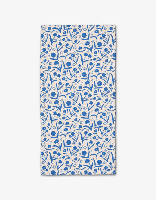 Blooming Blue Floral Bar Towel