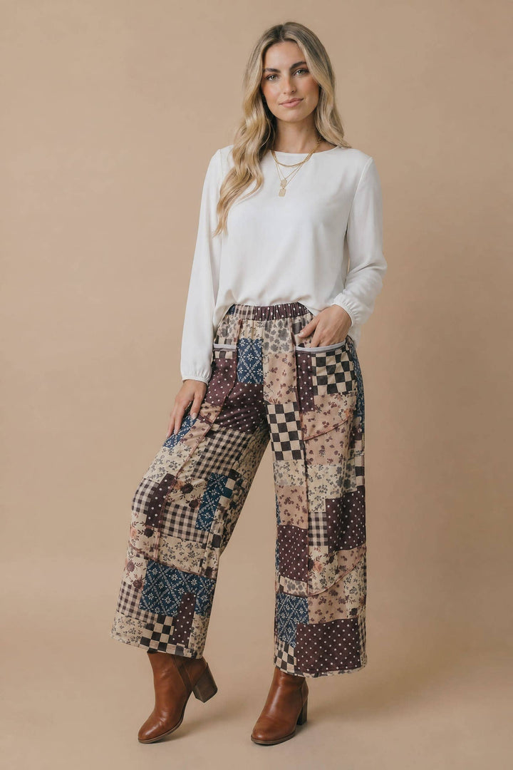 Vintage Patchwork Wide Leg Pants