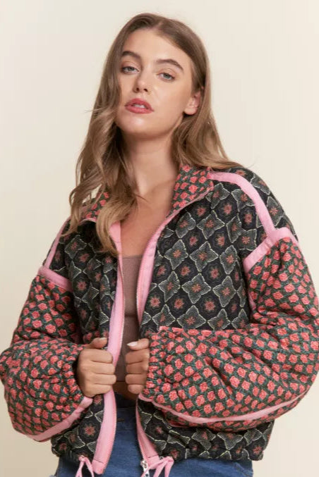 Rose Floral Quilted Jacket