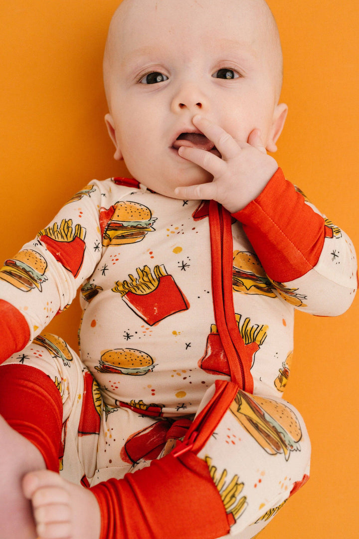 Cheeseburger Meal Bamboo Baby Sleeper | Burger &amp; Fries