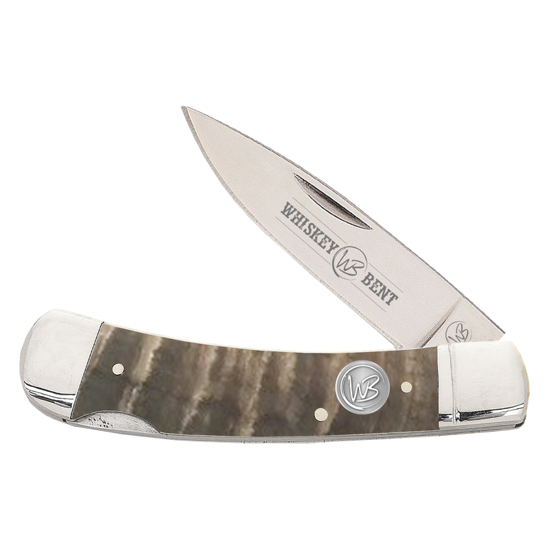 whiskey bent ram horn lock blade knife – traditional pocket knife