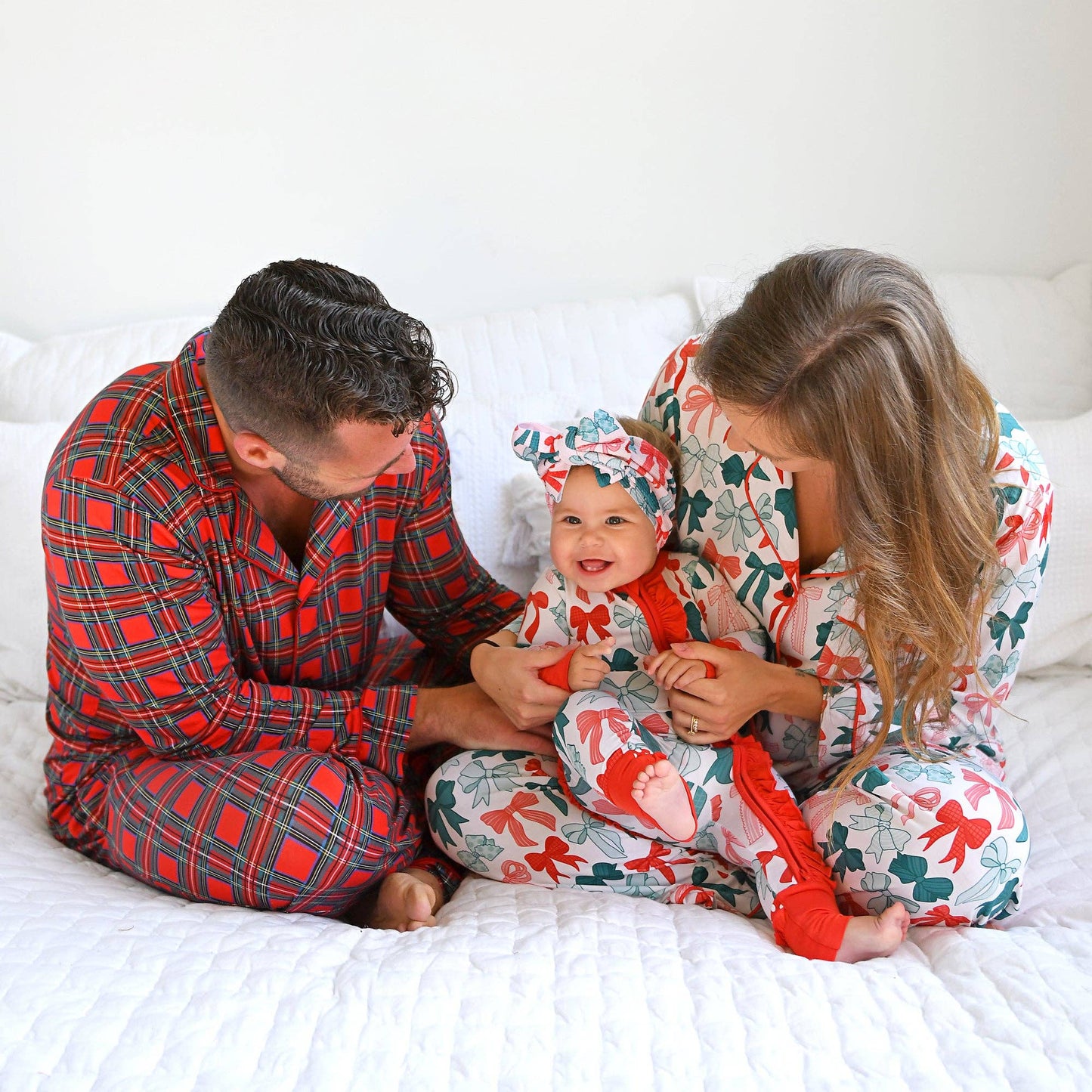 Belle Bows RUFFLE ZIP Christmas Bamboo Baby One Piece Outfit