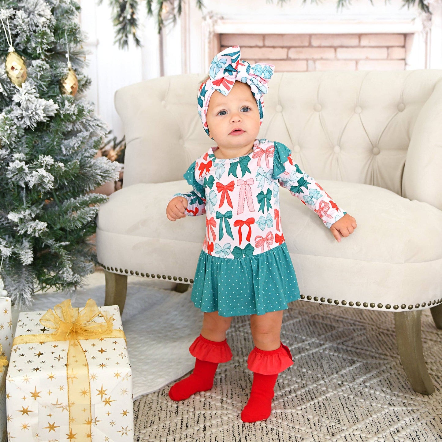 Belle Bow HEADWRAP Christmas Baby Toddler Hair Accessory
