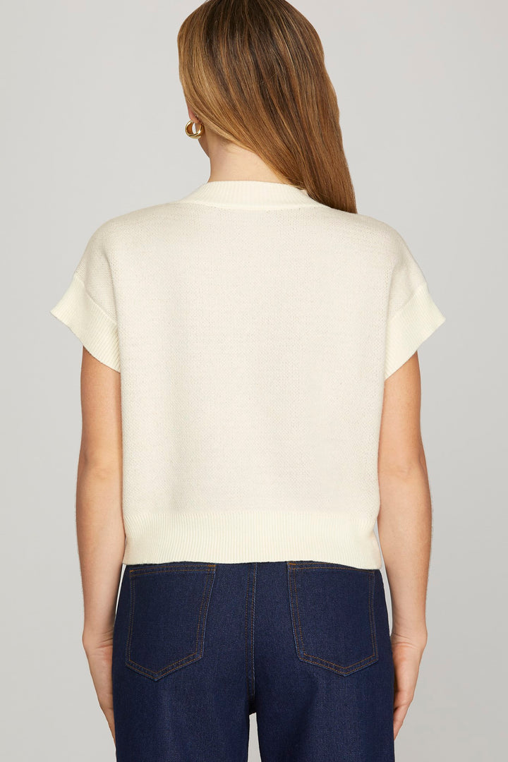 Pumpkin Spice Short Sleeve Sweater Top