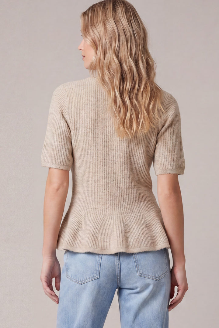 Short Sleeve Peplum Sweater