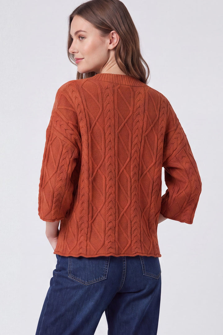 Autumn Spice Cable Knit Sweater Top