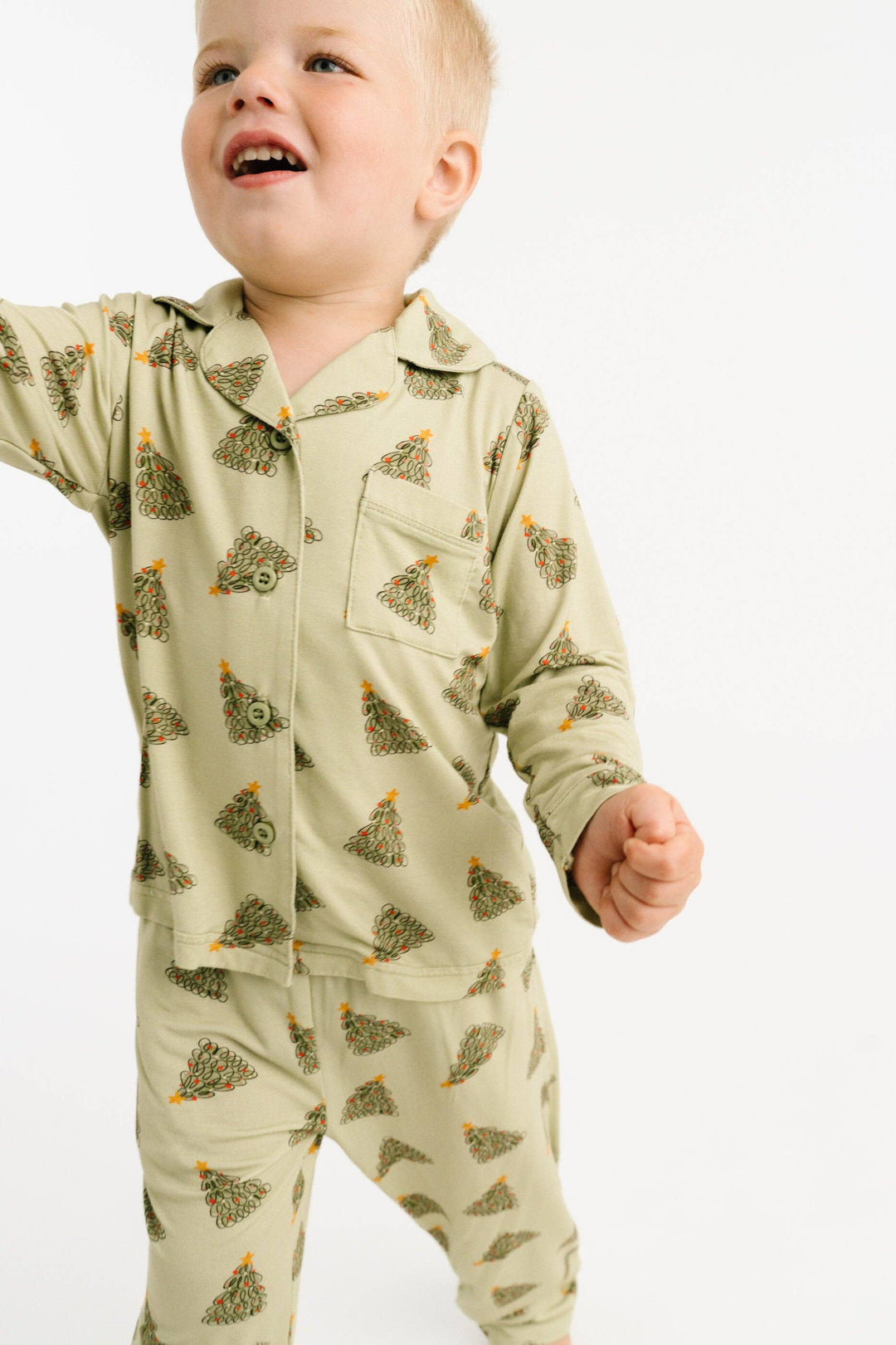 Magical Trees Bamboo Button Up Kids Pajama Set