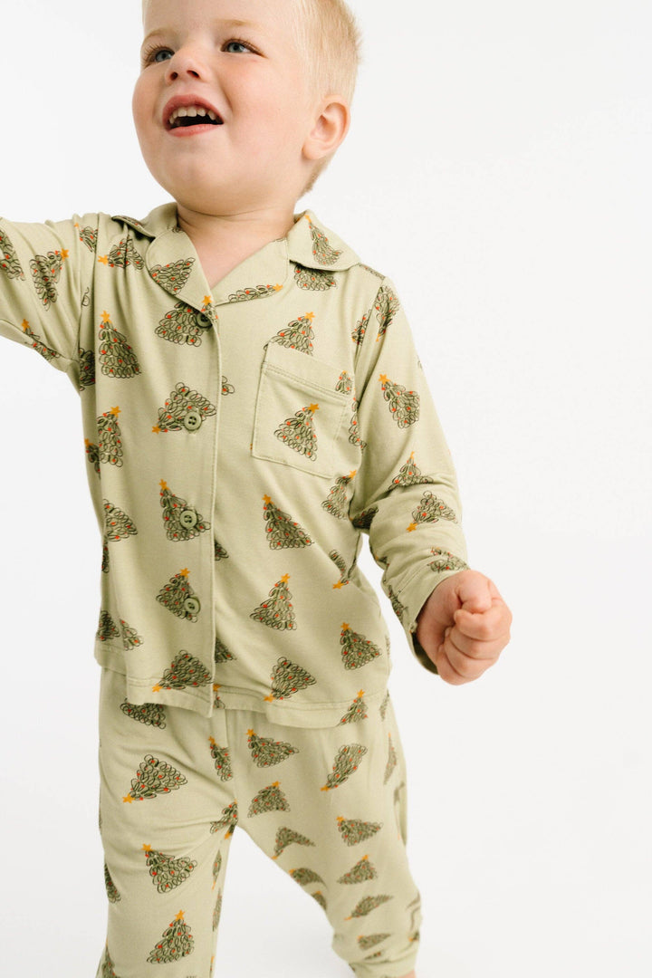 Magical Trees Bamboo Button Up Kids Pajama Set