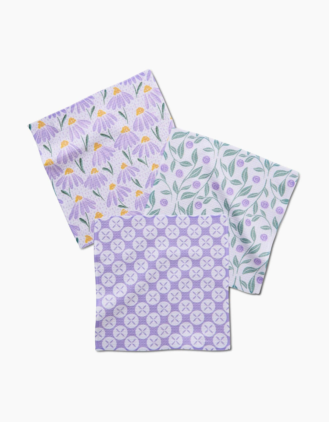 Button Vines and Daisies Dishcloth Set