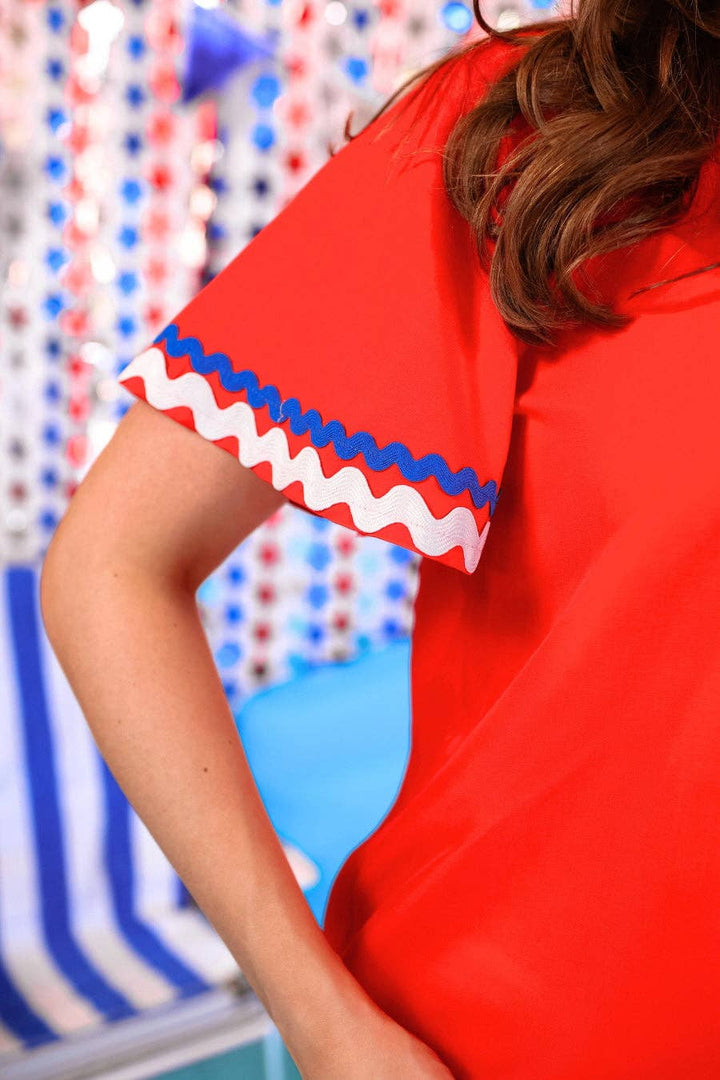 Patriotic Waves Ric Rac Top