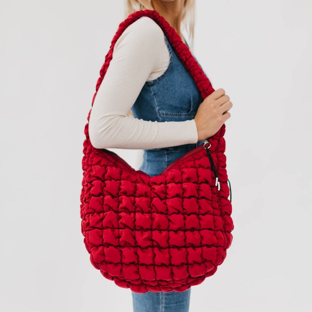 Carmen Quilted Hobo Tote Bag