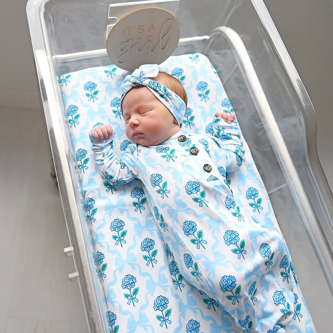 Savannah GOWN Bamboo Floral Baby Newborn Coming Home Outfit