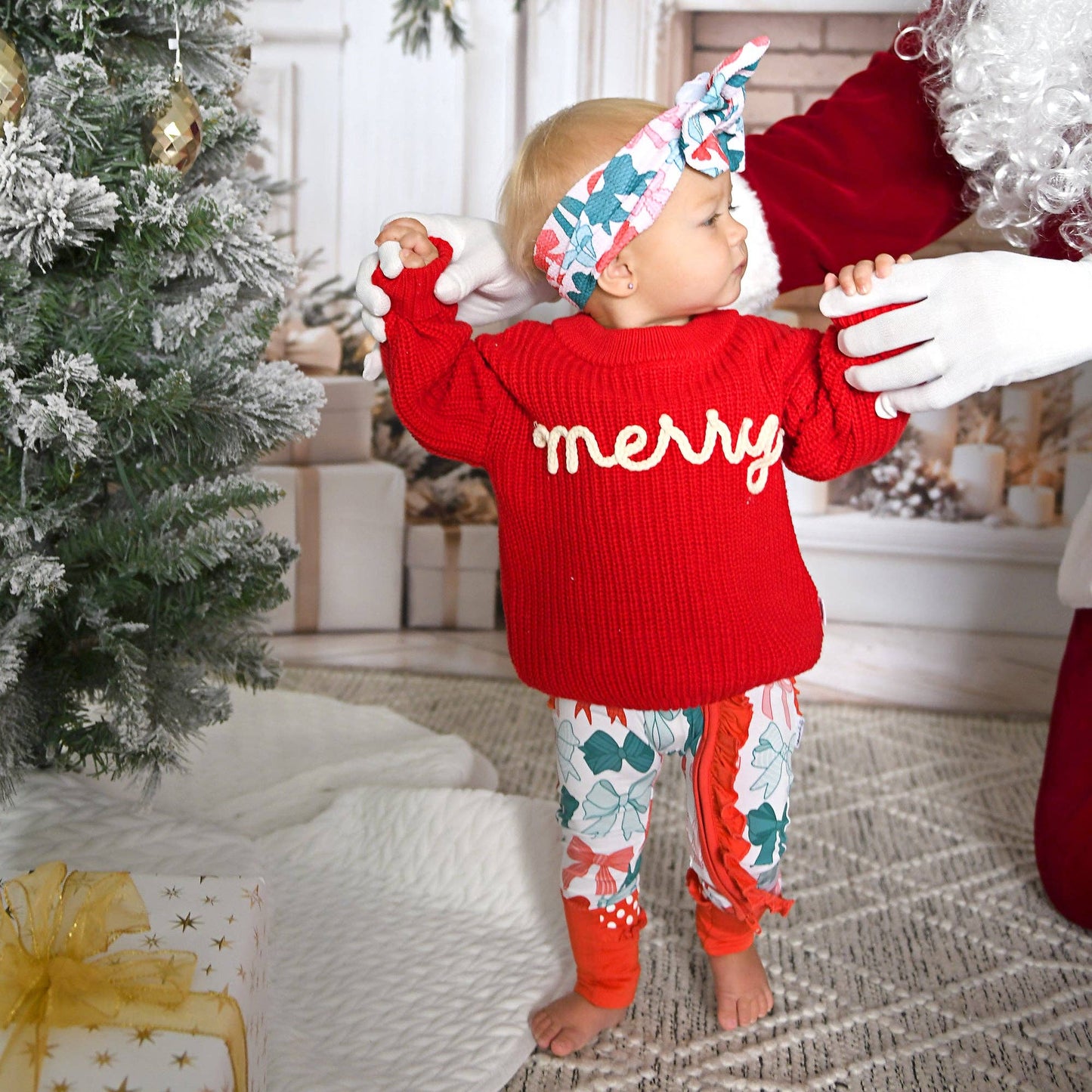 Belle Bows RUFFLE ZIP Christmas Bamboo Baby One Piece Outfit