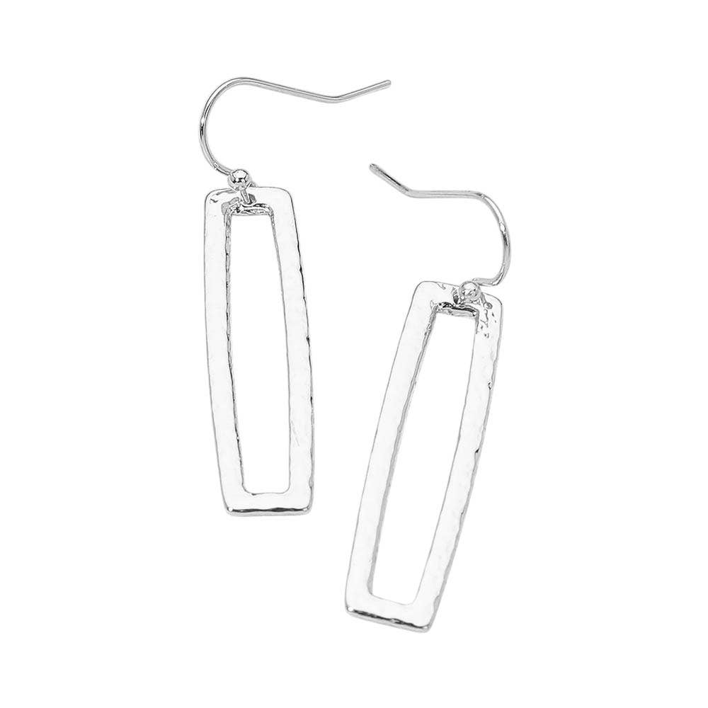 Geometric Metal Open Rectangle Drop Earrings