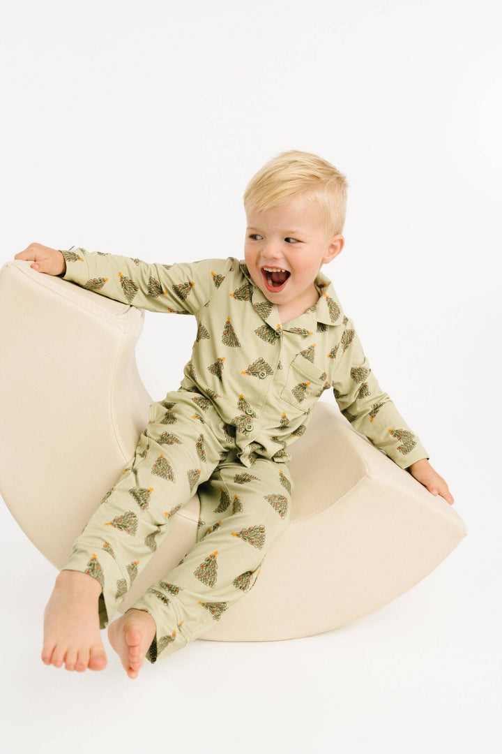 Magical Trees Bamboo Button Up Kids Pajama Set