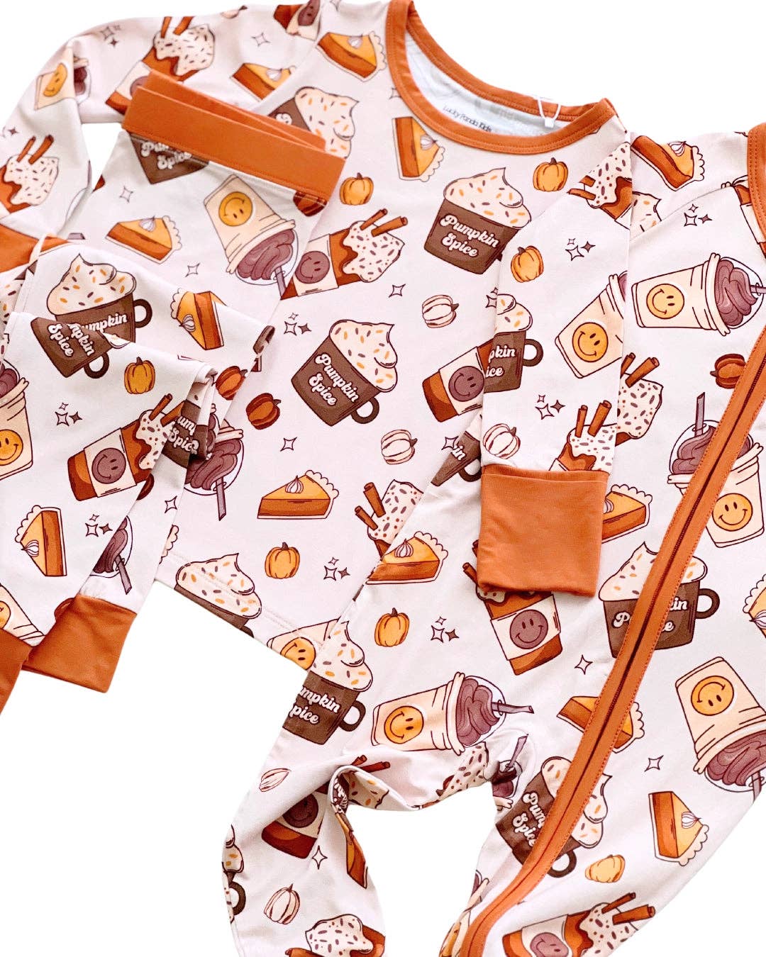 Pumpkin Spice Bamboo Baby Zip Romper | Fall Baby Outfit