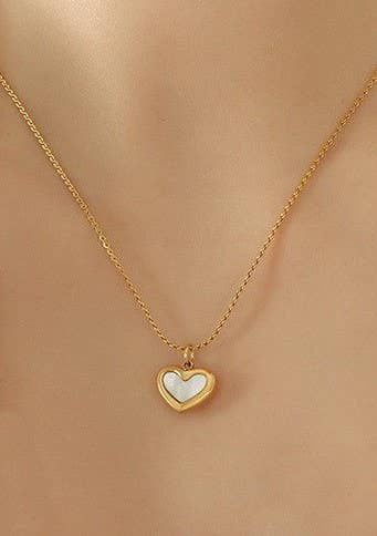 18K STAINLESS STEEL TARNISH FREE HEART NECKLACE | 40NK9443