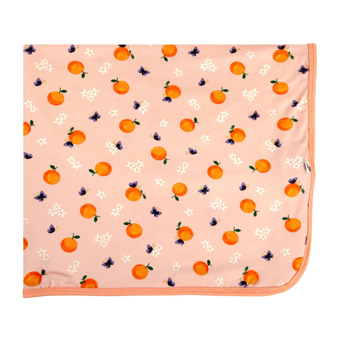 Sweet Tangerine Blossoms Swaddling Blanket