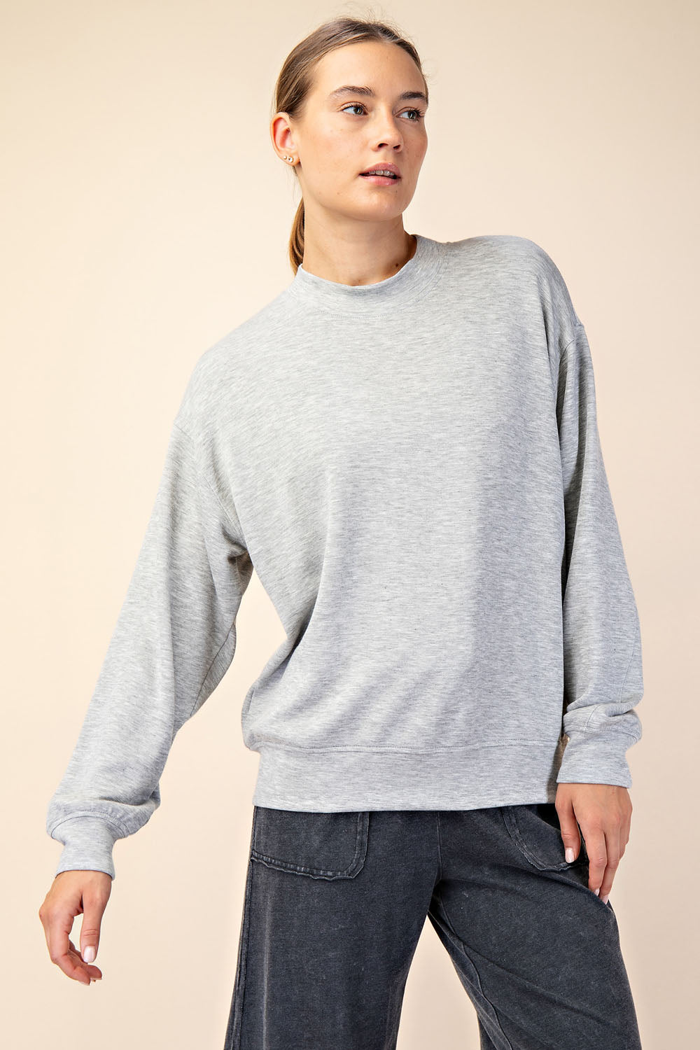 Butter Soft Scuba Mock Neck Sweatshirt