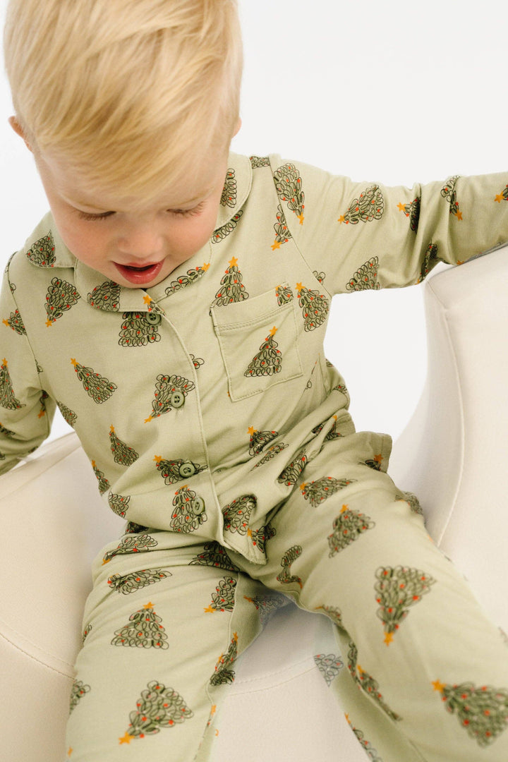 Magical Trees Bamboo Button Up Kids Pajama Set