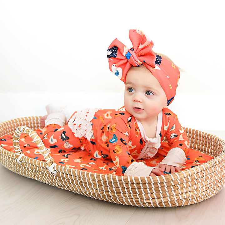 Penny RUFFLE ZIP Bamboo One Piece Chickens Baby Outfit