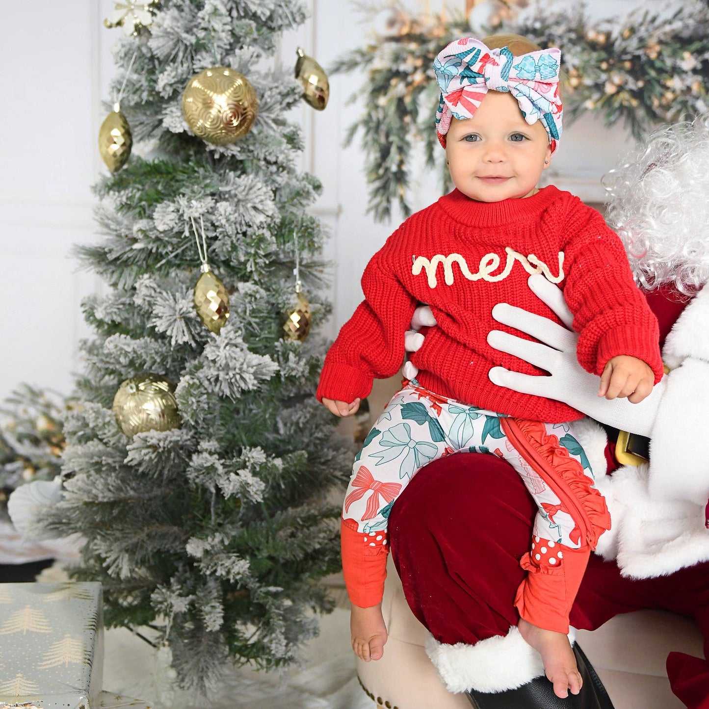 Belle Bows RUFFLE ZIP Christmas Bamboo Baby One Piece Outfit