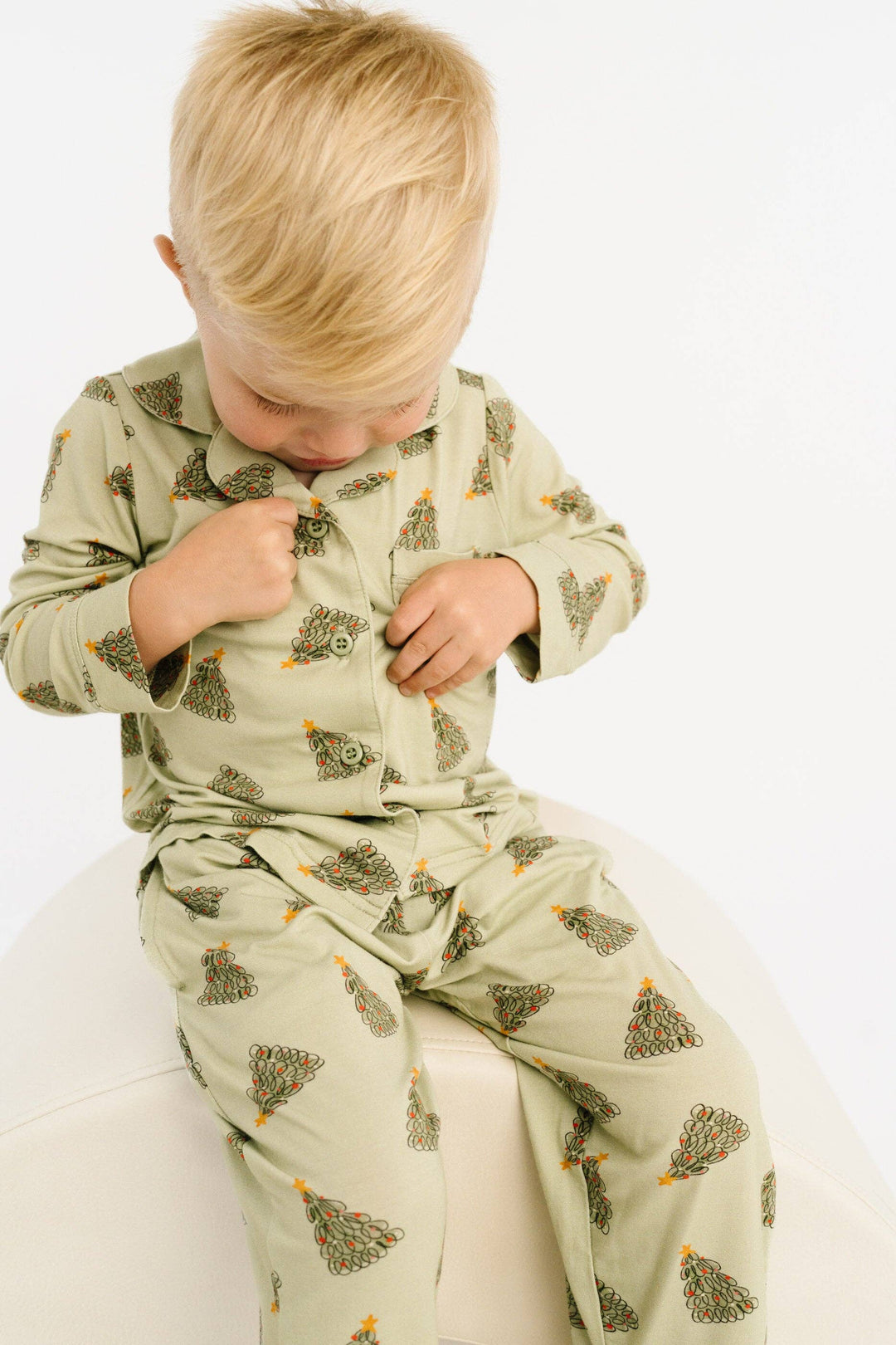 Magical Trees Bamboo Button Up Kids Pajama Set