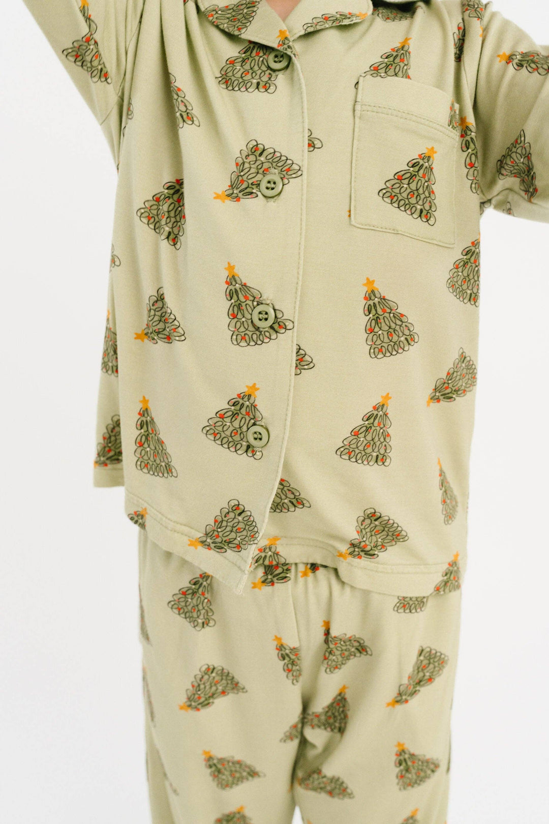 Magical Trees Bamboo Button Up Kids Pajama Set