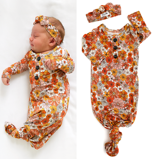 Louisa Gown Bamboo Newborn Outfit Baby