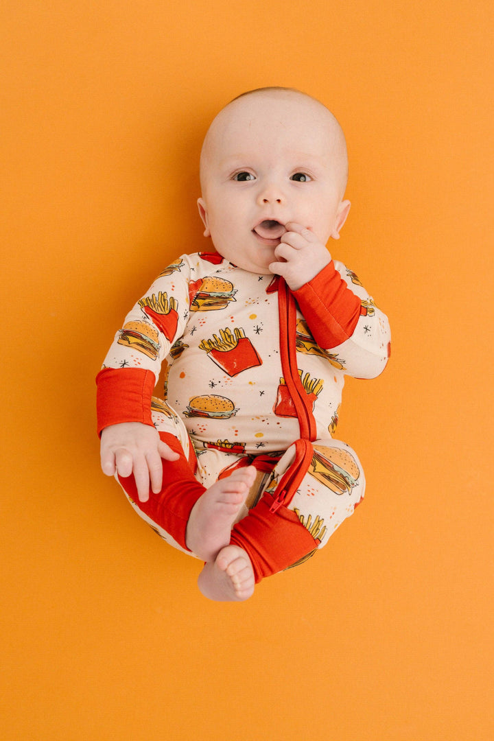 Cheeseburger Meal Bamboo Baby Sleeper | Burger &amp; Fries