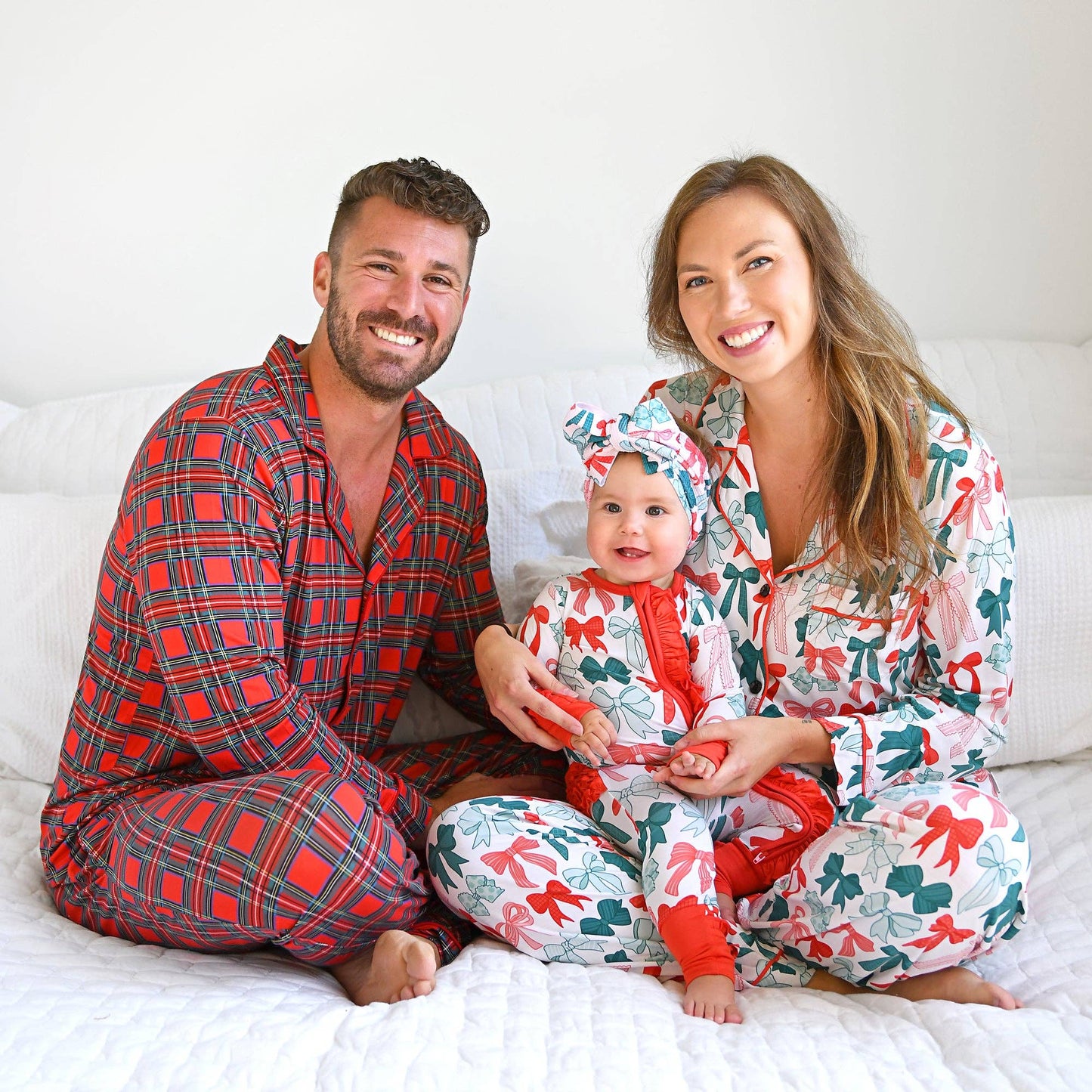 Belle Bows RUFFLE ZIP Christmas Bamboo Baby One Piece Outfit