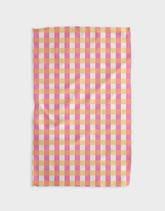 Table For Two Pink Tea Towel