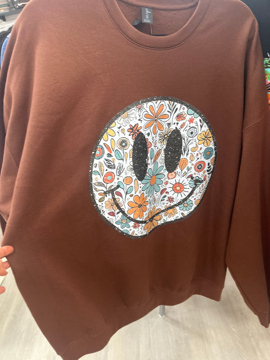 Glitter Smiley Sweatshirt