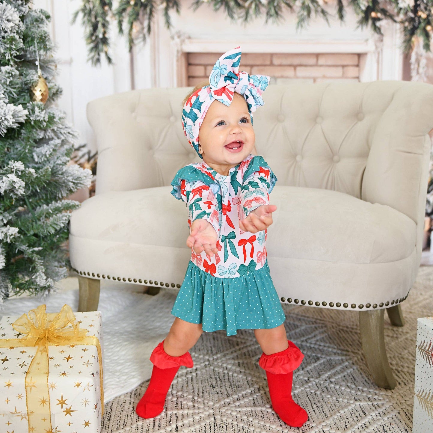 Belle Bow HEADWRAP Christmas Baby Toddler Hair Accessory
