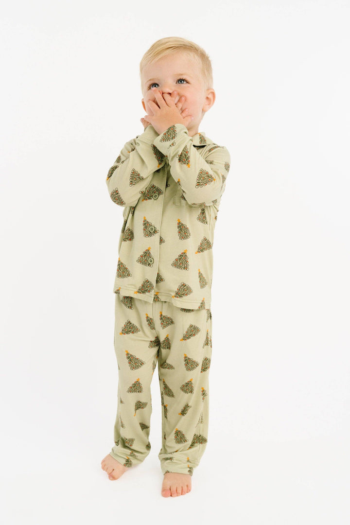 Magical Trees Bamboo Button Up Kids Pajama Set