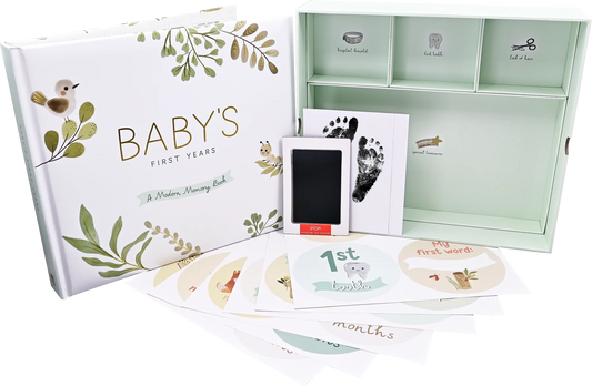 Baby's First Years: A Modern Memory Book with Keepsake Box