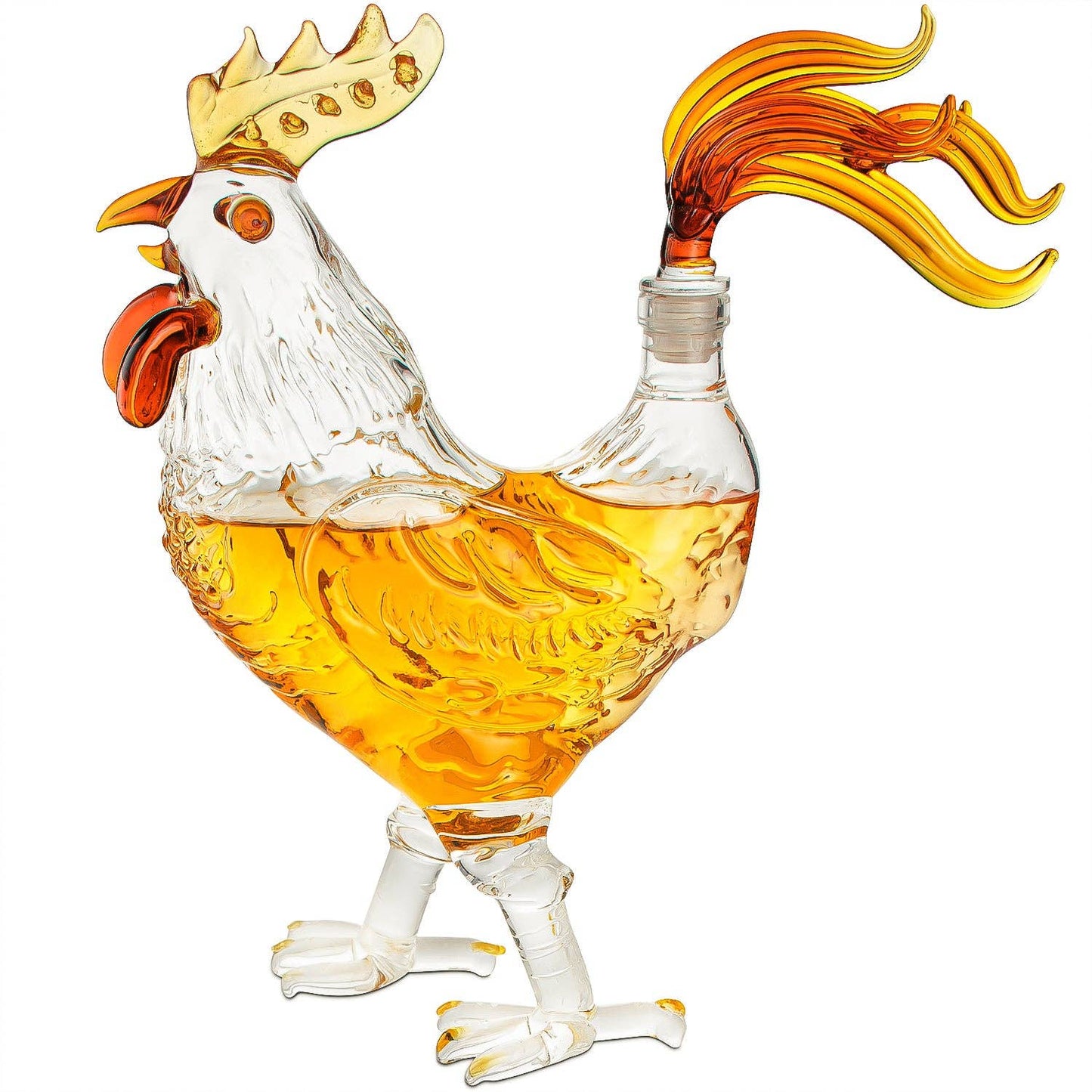 Wine Savant Rooster Whiskey Decanter – Unique Bar Gift
