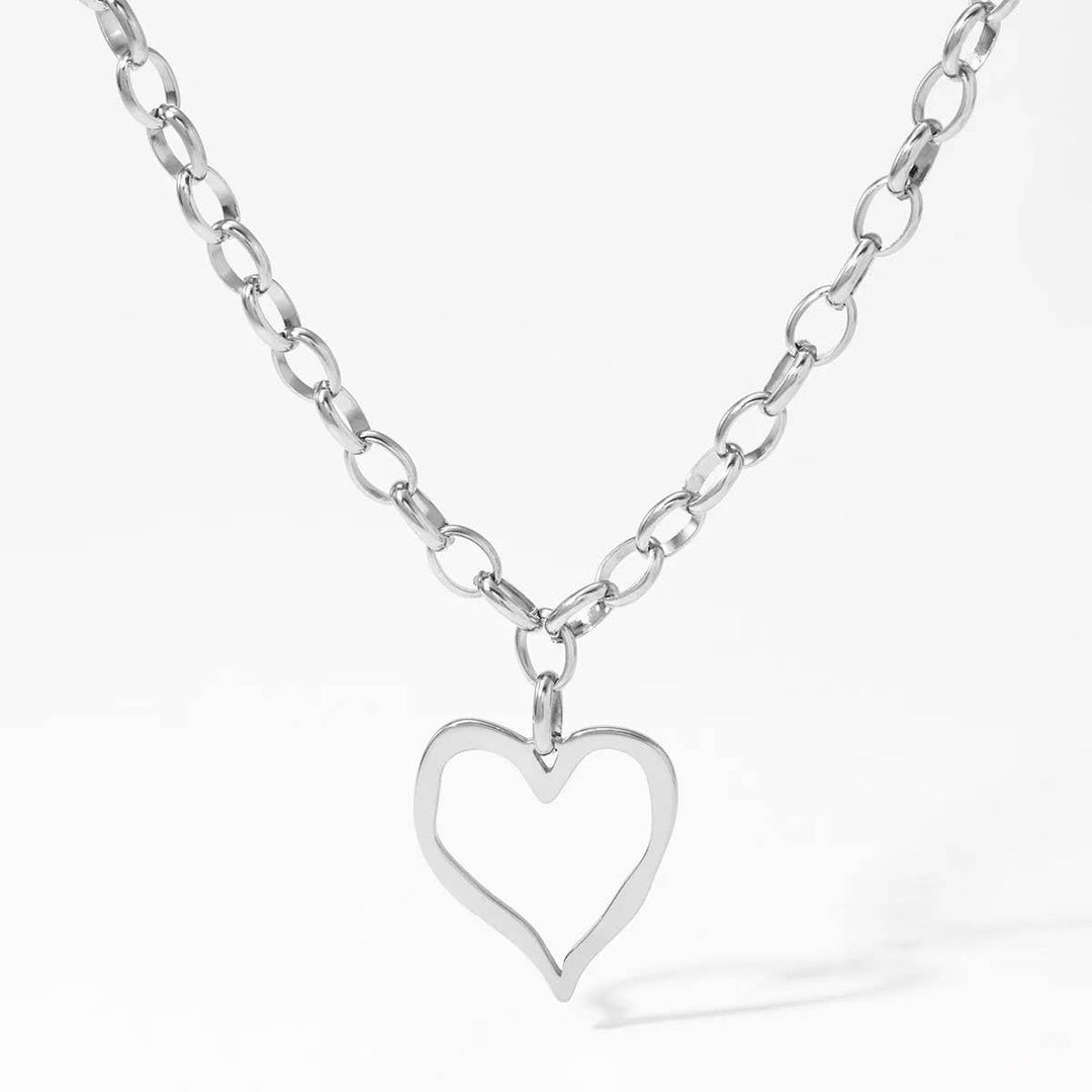 18K STAINLESS STEEL TARNISH FREE HEART NECKLACE | 40NK9564