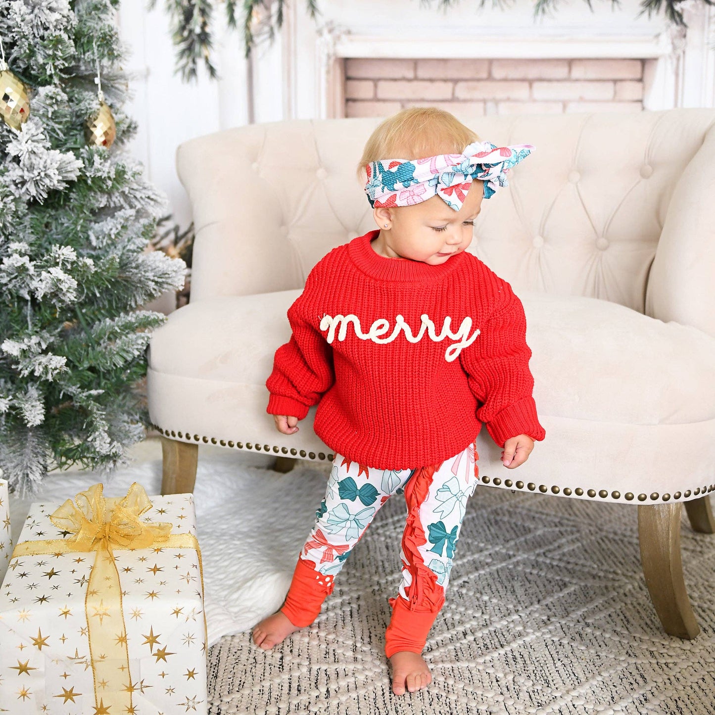 Belle Bows RUFFLE ZIP Christmas Bamboo Baby One Piece Outfit