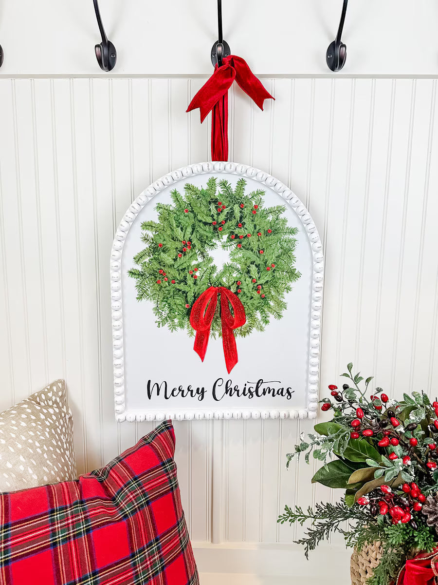 Merry Christmas Framed Wreath Print