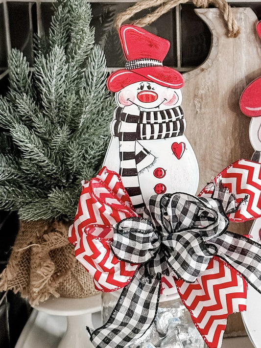 Black & White Scarf Snowman