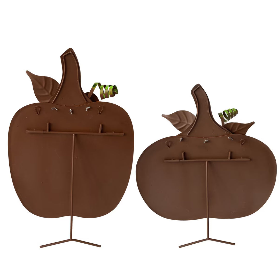 Round Top Collection Large Ribbon Pumpkins – Orange Set of 2