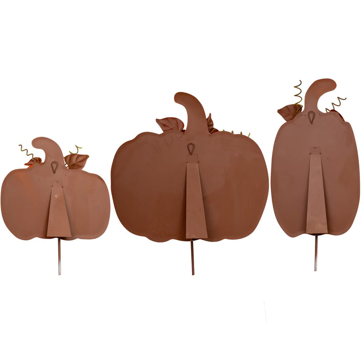 Round Top Collection Medium Ribbon Pumpkins – Orange Set of 3