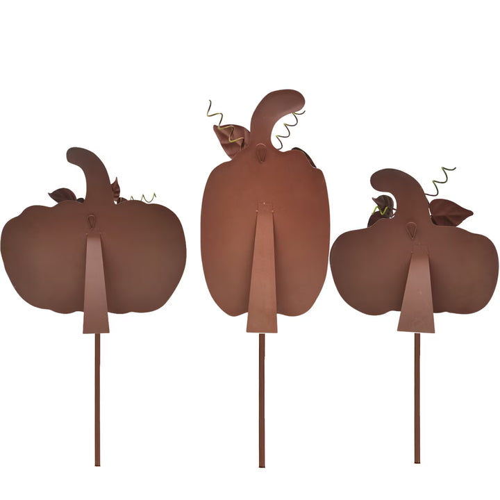Round Top Collection Medium Ribbon Pumpkins – Cream Set of 3
