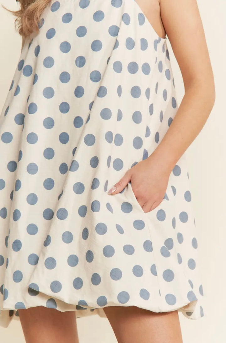 Polka Dot Tie Strap Swing Dress
