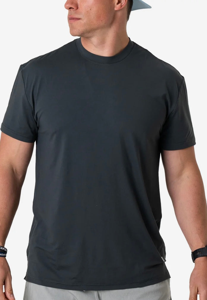 Burlebo Go-To Tee Gun Metal Gray | Ultra Soft Everyday Performance T-Shirt