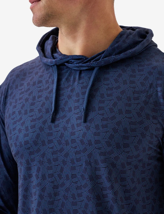 Burlebo Performance Hoodie Navy Stars &amp; Stripes | Lightweight Athletic Hoodie for Men